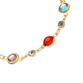 Pulsera de Circonita Multicolor acabado en oro amarillo de 18k - Akas-Dorado
