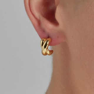Pendientes acabados en oro amarillo 18K - Kuvuca-amarillo