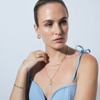 Pendientes de Perla Blanca acabado en oro amarillo 18k - Sisenia-blanco