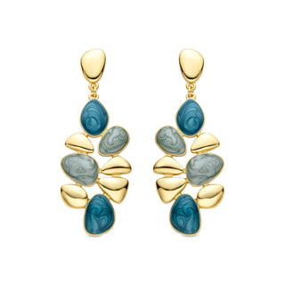 Pendientes de Resina Verde acabados en oro amarillo 18K - Nortul-verde