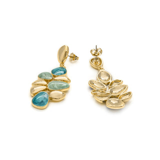 Pendientes de Resina Verde acabados en oro amarillo 18K - Nortul-verde