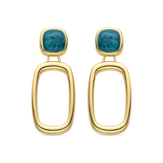 Pendientes de Resina Verde acabados en oro amarillo 18K - Orzur-verde