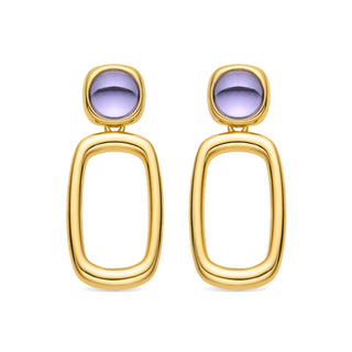 Pendientes con Cristal Morado acabado oro 18k - Orzur-morado