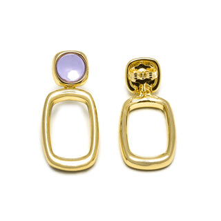 Pendientes con Cristal Morado acabado oro 18k - Orzur-morado