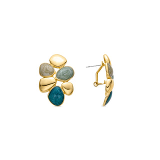 Pendientes de Resina Verde acabados en oro amarillo 18K - Niro-verde
