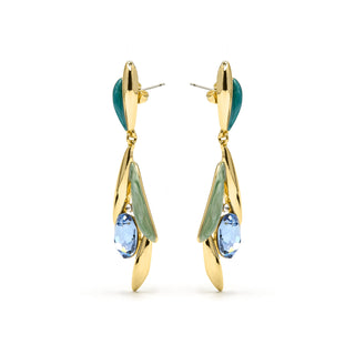 Pendientes de Circonita Topacio Azul acabados en oro amarillo 18K - Amarke-azul