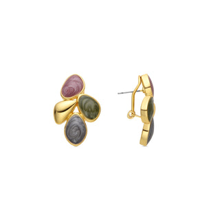 Pendientes con Lacado Multicolor acabado oro 18k - Laido-multicolor