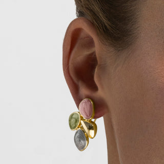 Pendientes con Lacado Multicolor acabado oro 18k - Laido-multicolor