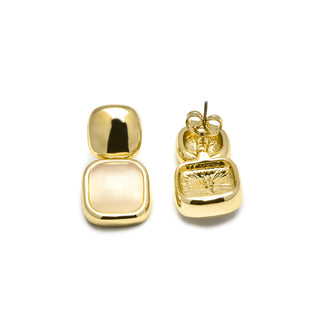 Pendientes con Ojo de Gato acabado oro 18k - Laroi-blanco