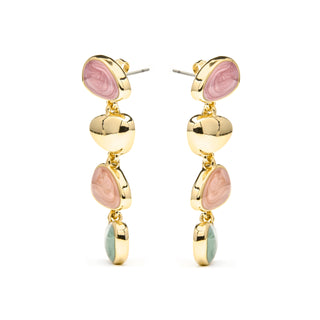 Pendientes acabado oro amarillo de 18k y Lacado Multicolor - Bolhy-multicolor
