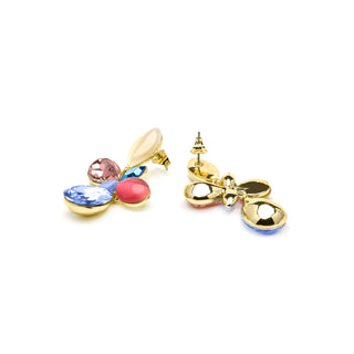 Pendientes acabado oro amarillo de 18k y Cristal Multicolor - Kaya-multicolor