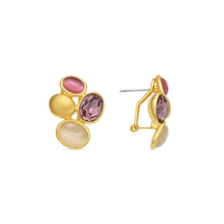 Pendientes acabado oro amarillo de 18k y Cristal Multicolor - Sionu-multicolor