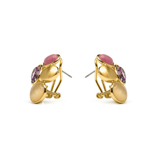 Pendientes acabado oro amarillo de 18k y Cristal Multicolor - Sionu-multicolor