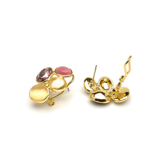 Pendientes acabado oro amarillo de 18k y Cristal Multicolor - Sionu-multicolor
