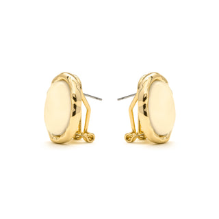 Pendientes de Ojo de Gato acabado en oro amarillo 18k - Kadrea-blanco