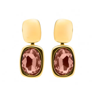 Pendientes de Circonita Marrón acabado en oro amarillo 18k - Ashan-marron