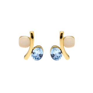 Pendientes de Ojo de Gato acabado en oro amarillo 18k - Hared-blanco