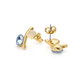 Pendientes de Ojo de Gato acabado en oro amarillo 18k - Hared-blanco