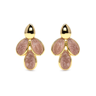 Pendientes de Lacado Rosa acabado en oro amarillo 18k - Pasba-rosa