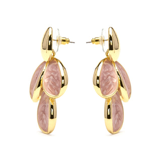 Pendientes de Lacado Rosa acabado en oro amarillo 18k - Pasba-rosa