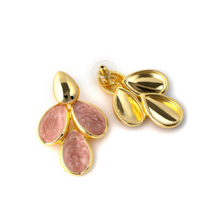 Pendientes de Lacado Rosa acabado en oro amarillo 18k - Pasba-rosa