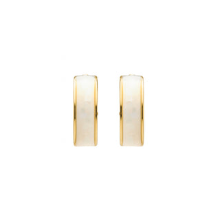 Pendientes de Madreperla Blanca acabado en oro amarillo 18k - Simo-blanco
