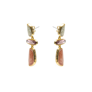 Pendientes de Lacado Multicolor acabado en oro amarillo de 18k - Wiso-Plateado