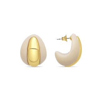 Pendientes Nurba acabado oro amarillo 18k - Nurba-BLANCO