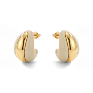 Pendientes Nurba acabado oro amarillo 18k - Nurba-BLANCO