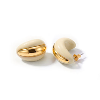 Pendientes Nurba acabado oro amarillo 18k - Nurba-BLANCO