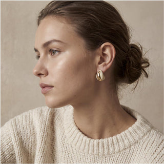 Pendientes Nurba acabado oro amarillo 18k - Nurba-BLANCO