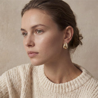 Pendientes Nurba acabado oro amarillo 18k - Nurba-BLANCO