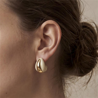 Pendientes Nurba acabado oro amarillo 18k - Nurba-BLANCO
