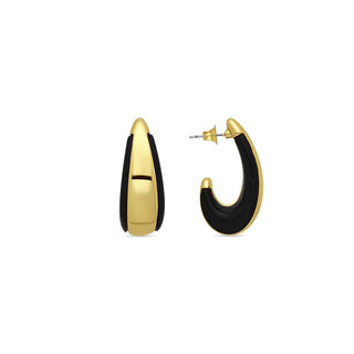 Pendientes Nurba acabado oro amarillo 18k - Nurba-NEGRO