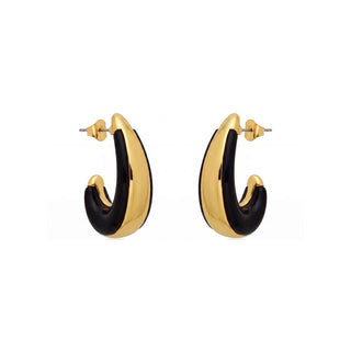 Pendientes Nurba acabado oro amarillo 18k - Nurba-NEGRO