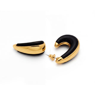 Pendientes Nurba acabado oro amarillo 18k - Nurba-NEGRO