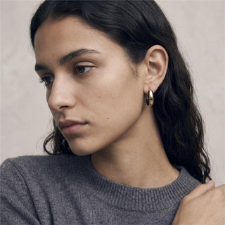 Pendientes Nurba acabado oro amarillo 18k - Nurba-NEGRO