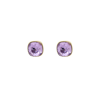 Pendientes de Cristal Morado acabado en oro amarillo de 18k - Sires-MORADO