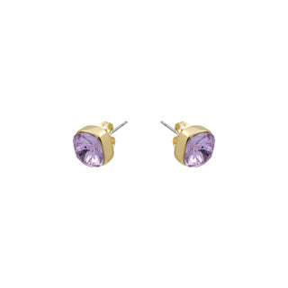 Pendientes de Cristal Morado acabado en oro amarillo de 18k - Sires-MORADO
