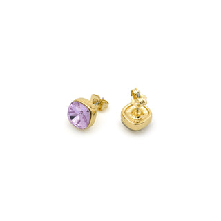 Pendientes de Cristal Morado acabado en oro amarillo de 18k - Sires-MORADO