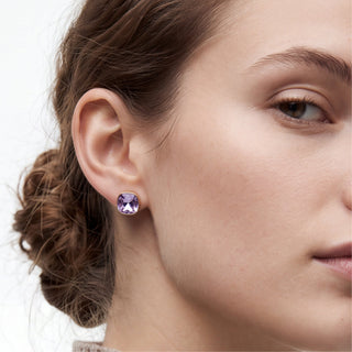 Pendientes de Cristal Morado acabado en oro amarillo de 18k - Sires-MORADO