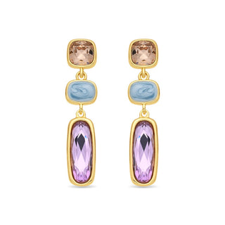 Pendientes de Cristal Multicolor acabado en oro amarillo de 18k - Flamanvi-MULTICOLOR