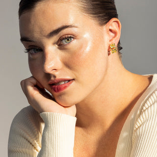 Pendientes acabados en oro amarillo 18K - Dabbahu-amarillo