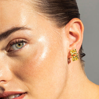 Pendientes acabados en oro amarillo 18K - Dabbahu-amarillo