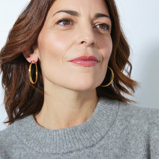 Pendientes de 41mm de diámetro acabado Oro Amarillo de 18K - Sira-amarillo