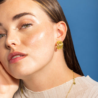 Pendientes acabados en oro amarillo 18K - Goga-amarillo