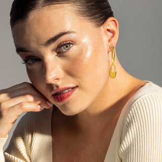 Pendientes acabados en oro amarillo 18K - Nkara-amarillo
