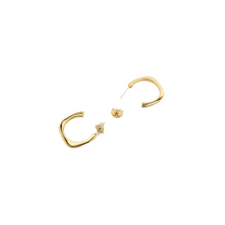 Pendientes de 20mm de diámetro acabados en rodio - Evly-gris