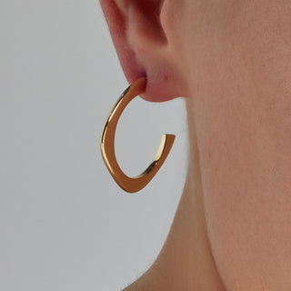 Pendientes de 20mm de diámetro acabados en rodio - Evly-gris