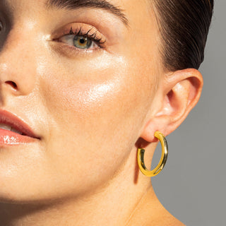 Pendientes de 29mm de diámetro acabado Oro Amarillo de 18K - Dancir-amarillo